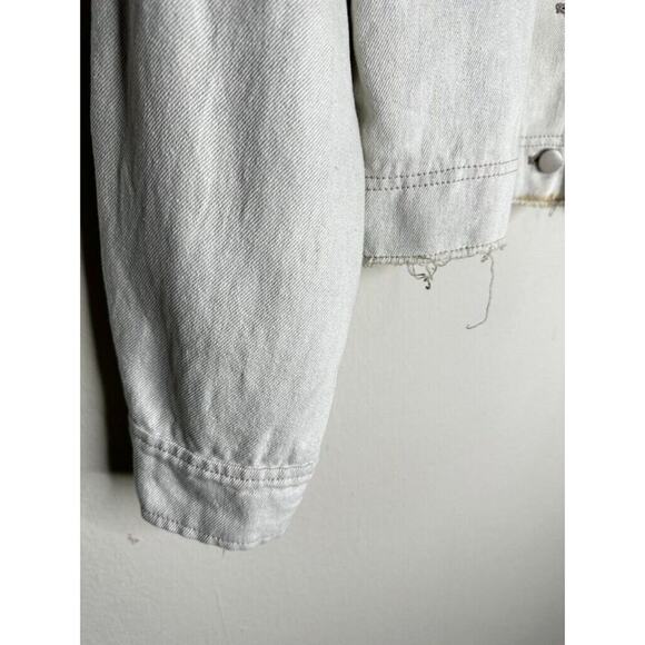 $395 VINCE Linen Italy Cropped Button-front Utility Jacket In Chalk Petite XS - Picture 4 of 16